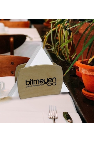 Restoran & Cafe & Barlara Özel Logolu Lüks Ahşap Peçetelik