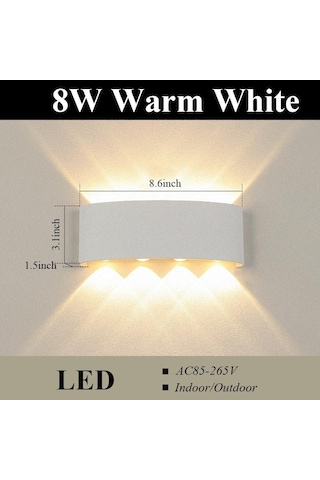 Led Duvar Lambası İç Aydınlatma Aplik Lamba Ac85-265v Ev Dekor Aydınlatma Armatürü İçin 8w Warm White Beyaz