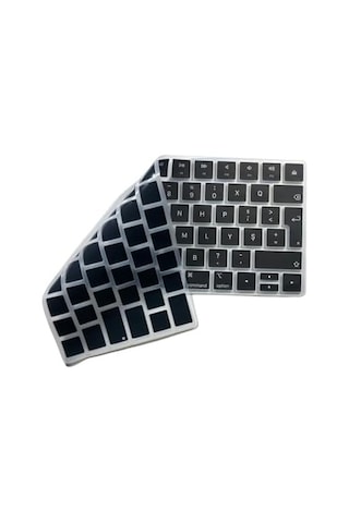 Apple Magic Keyboard 2 A1644 Uyumlu Klavye Koruyucu Türkçe F Dizilim Daktilo Tipi Silikon Kaplama Uk Iso Ters L Enter Ultra İnce Kaymaz Toz Ve Sıvı Koruma Keyboard Cover Siyah