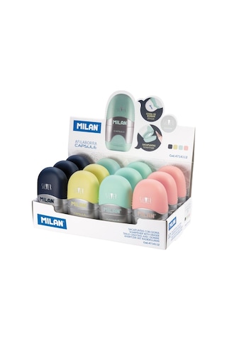 Mılan 4714112 Capsule Sılver Kalemtraş Silgi 12Li