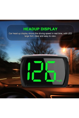 Shineyee Kknoon Araç Hud Göstergesi: Led Büyük Yazı Tipi, Gps Hız Ölçer, Gündüz Ve Gece Net Görüş, Kolay Kurulum