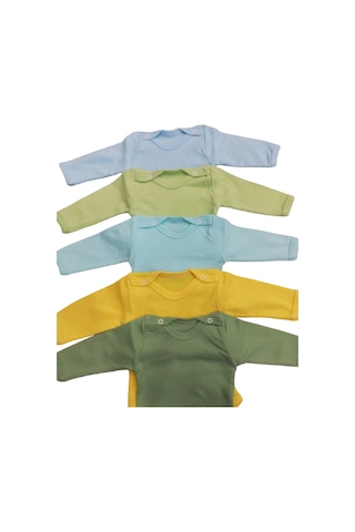 Özdemirli Bebe Uzun Kollu Çıtçıtlı Badi Bisiklet Yaka Body Zıbın (5li Paket)