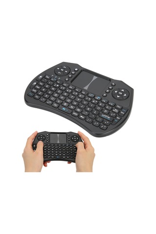 Mini Kablosuz Klavye Uzaktan Kumanda 2.4ghz Usb Alıcı Qwerty Android Tv Kutusu Dokunmatik Yüzey A8black