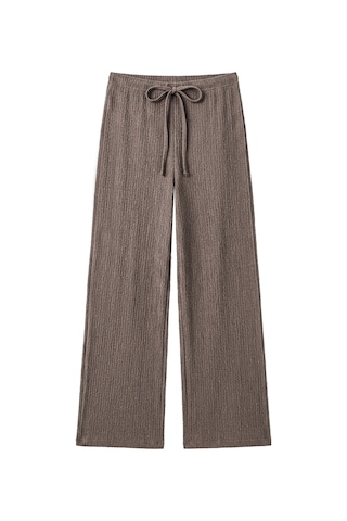 Cottonill Premium - Tide Collection Vizon Bağcıklı Bürümcük Dokulu Bol Paça Kadın Pantolon