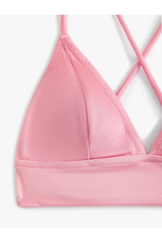 Koton Bralet Bikini Üstü Arkası Çapraz Askılı V Yaka Pembe 4sak10205mm Gül