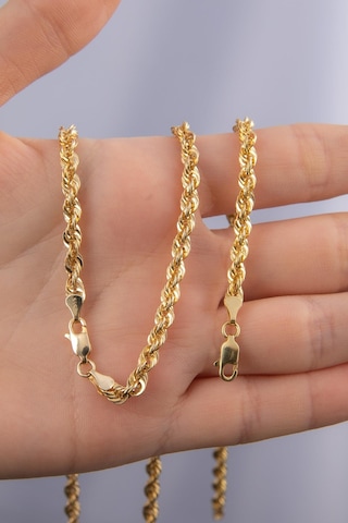 14 Ayar Altın Işıltılı Burgu Halat Set 3.90 Mm