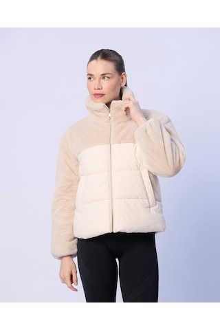 Kappa Elena Kadın Ekru Regular Sherpa Mont