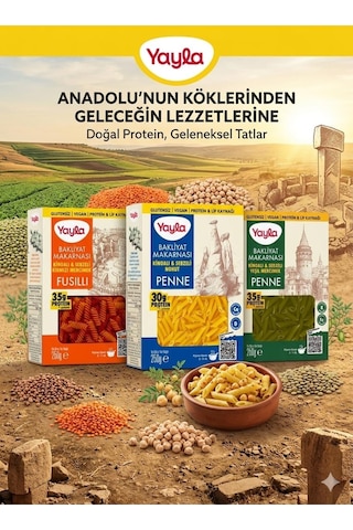 Yayla Kırmızı Mercimek Fusulli + Nohut Penne 250 Gr