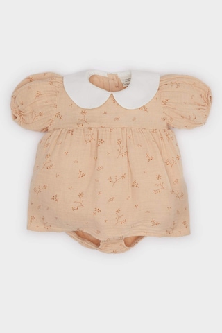 Defacto Çiçek Desenli Müslin Tulum Kız Bebek Yenidoğan C5091A524SM Bej