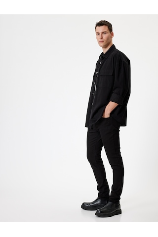 Koton Standart Bel Skinny Fit Kot Pantolon - Michael Jean Siyah 5wam40099nd Siyah