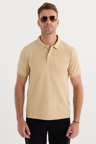 Tudors Erkek Slim Fit Dar Kesim Pamuklu Yumuşak Dokulu Serin Tutan Kumaş Düz Pike Kum Beji Polo Yaka Tişört-33706 Bej