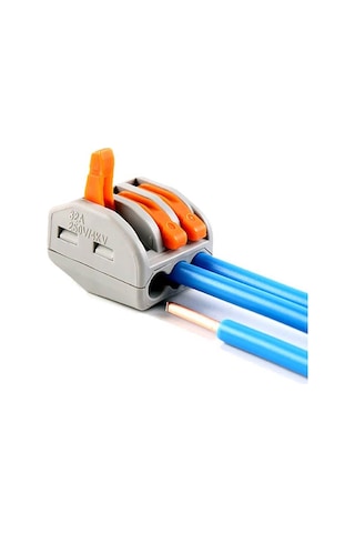 Koodmax 10 Adet Üçlü Kolay Kablo Tel Birleştirici Konnektör Vidasız Klemens - Hızlı Bağlantı Kesme