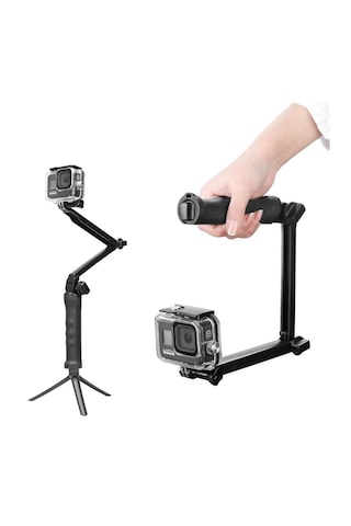 Ayex 3 Ü 1 Arada Katlanabilir Selfie Stick Tripod Uzatılabilir Kol, Kamera Tutacağı Ve Mini Tripod -