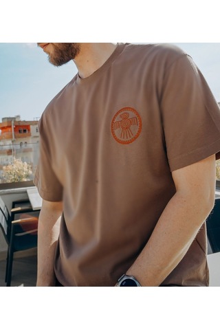 Oversize Unisex Toprak T-shirt - Maya Kuşu TOPRAK