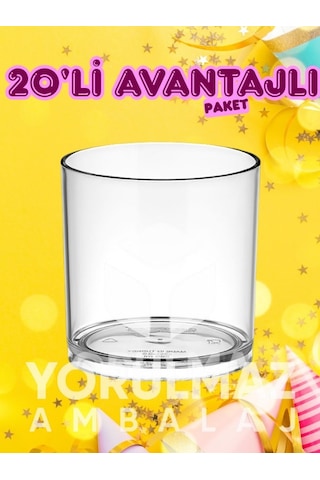 20 Li 220 Cc Plastik Bardak Viski & Meşrubat İçin Ekonomik Paket, Sağlam Ve Şık Tasarım Diğer