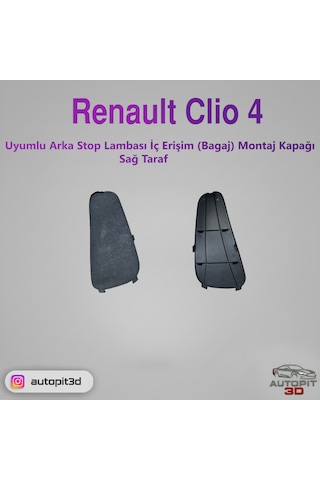 Renault Clio 4 Uyumlu Sağ Arka Stop Lambası İç Erişim Bagaj Montaj Kapağı