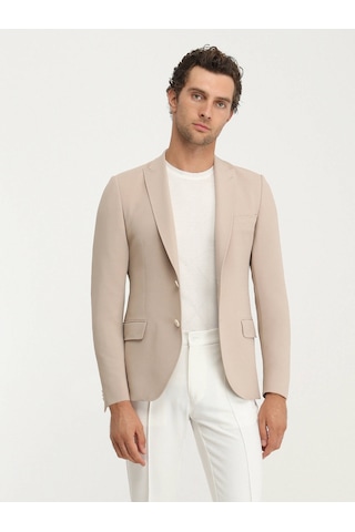 Kip Bej Düz Slim Fit Ceket 001