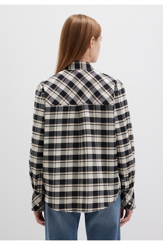 Mavi Ekose Dokulu Gömlek Loose Fit / Bol Rahat Kesim 1211303-88238 Siyah