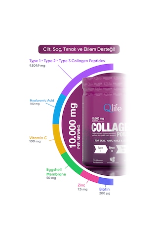 Collagen Powder Hidrolize - Toz Kolajen Çilek Aromalı 250 Gr