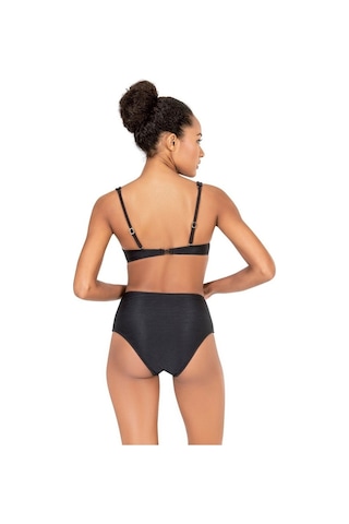 Endeep Kadın Dokulu Siyah Yüksek Bel Bikini Altı Siyah