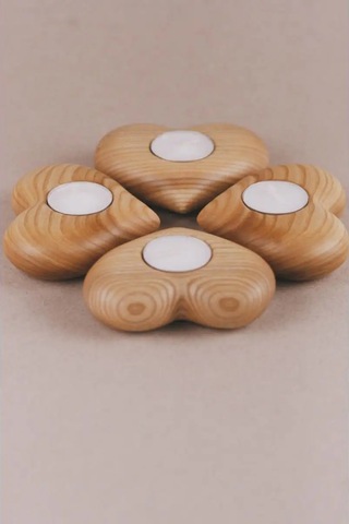 Tateplota İç Mekan Ahşap Şamdan Kalp 145108544 Aromatik