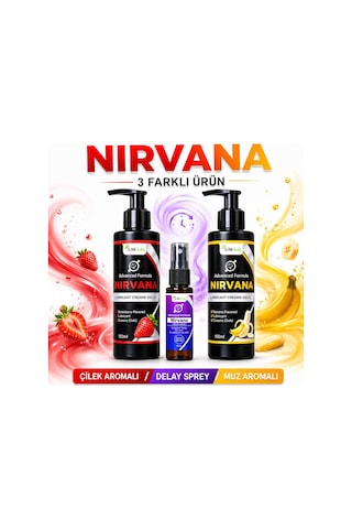 Nirvana Çilek Ve Muz Aromalı Kayganlaştırıcı Jel 2 x 150 ML + Sprey 30 ML