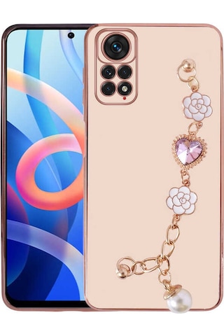 Xiaomi Redmi Note 11 Global Kılıf El Tutamaçlı Kamera Korumalı Zore Taka Silikon Kapak Pembe