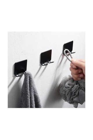 2'li Permatik Tutucu Banyo Lif Ask Mat Siyah