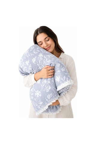 Bloomy Müslin Yatak Örtüsü Pike Çift Kişilik Yumuşak Dokulu Nefes Alan 4 Mevsim Örtü 230x250 Çeyiz&günlük İndigo