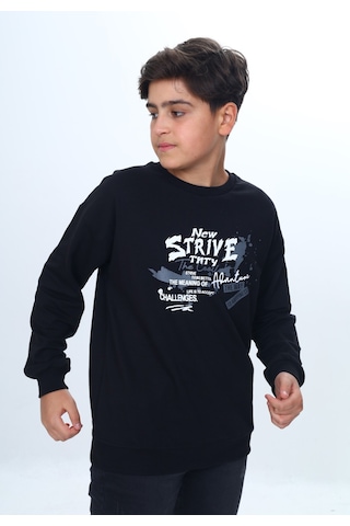 Toontoy Kids Toontoy Erkek Çocuk New Strıve Baskılı Sweatshirt Siyah