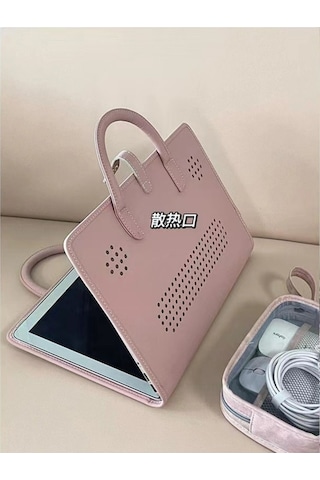 Fastbuy 15.6/16 İnç Dizüstü Bilgisayar Çantası, Isıtma Tupu, Korumalı Kapaklı, Isı Dağıtan Pembe Kılıf Pembe