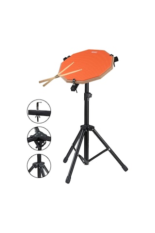 Midex Dd-1012-pak Bateri Davul Çalışma Pedi Seti 12 İnç Drum Practice Pad