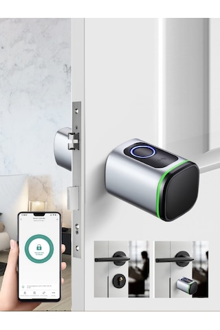Akıllı Parmak Izi Ve Şifreli Kapı Kilidi Siyah - App ile kontrol