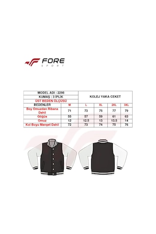 Fore Sport Erkek Kolej Ceket 3 Iplik Içi Fileli Kolej Ceket Lacivert - Gri