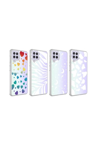 Zore Samsung Galaxy Uyumlu M22 Kılıf Omsy M-blue Desenli Kapak - Heart No3