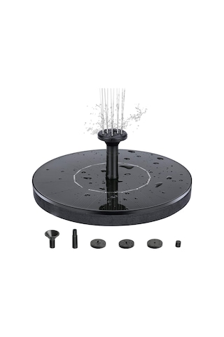 Konesam Güneş Enerjili Bahçe Fıskiyesi - Suhavuzu Ve Kuş Yıkama İçin Kayar Pompa, 4 Fıskiye Başlığı, 150l/h Debi, 70cm Yükseklik, Siyah Abs Malzeme