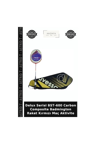 Delux Serisi Bst-600 Carbon Composite Badmington Raket Kırmızı Maç Aktivite