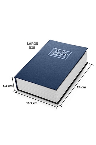 Kitap Şeklinde Mavi Büyük Boy Gizli Güvenlik Kitap Görünümlü Haz