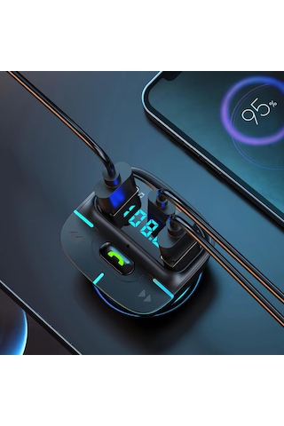 Bluetooth Araç Kiti, Telefon Cevaplama, Çakmaklık Şarj Ve Fm Transmitter, Mp3 Çalar - F9