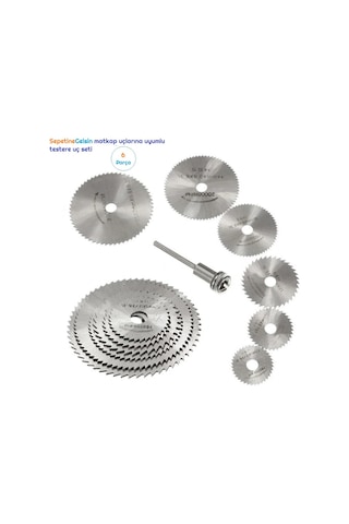 Sepetinegelsin Metal 6 Parça Mini Matkap Ucu Ahşap Kesme Yuvarlak Çelik Bıçak Disk Testere Seti Kiti