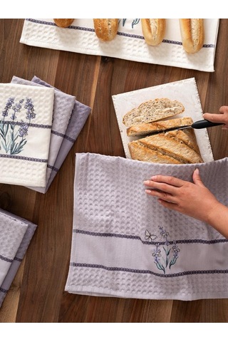 Mutfak Havlusu 7 Li Pamuk Torshon Lavanta 45x65 Cm Lila