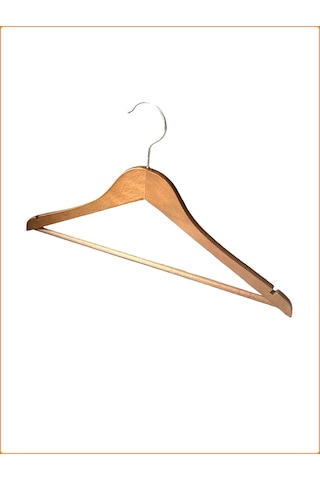 Cilalı Ahşap Elbise Askısı 44 CM 24'lü Ahşap