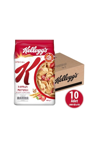 Kellogg's Special K Kırmızı Meyveli Kahvaltılık Tam Buğday Ve Pirinç Gevreği 10 x 400 G