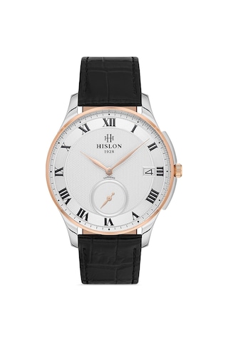 Hislon Kahverengi Deri Kordon Erkek Kol Saati Cl120t-02br Rose Gold