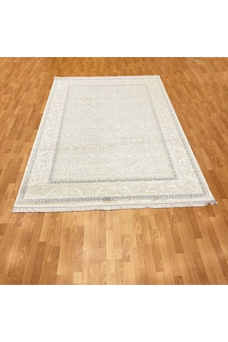 Simetri Desenli Modern 200 X 300 Bambu Yün Halı Bej