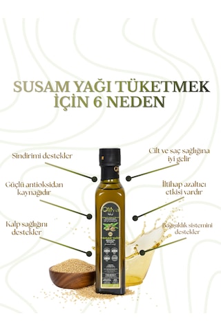 Soğuk Sıkım Susam Yağı 250 Ml %100 Doğal Katkısız Saf Susam Yağı