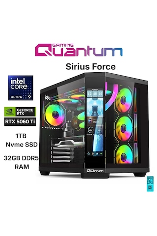 Quantum Sirius Force Ultra9 285k 32gb 1tbssd Rtx5060ti Freedos Gaming Masaüstü Bilgisayar 00301