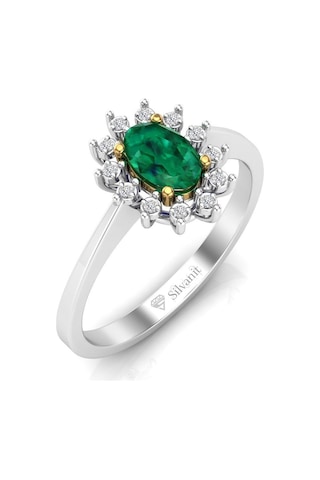 0,60 Karat Pırlantalı Zümrüt Yüzük (464656467)