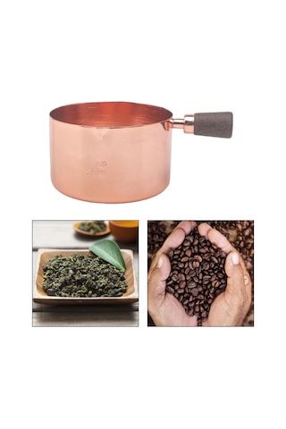 Homyl Paslanmaz Çelik Ölçme Kabı Çok Amaçlı Süt Evine 250-ml Bakır