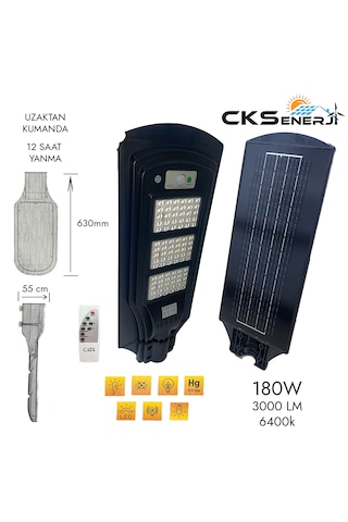 Cata Solar Güneş Enerjili Sokak Armatürü 180w Ct-4692
